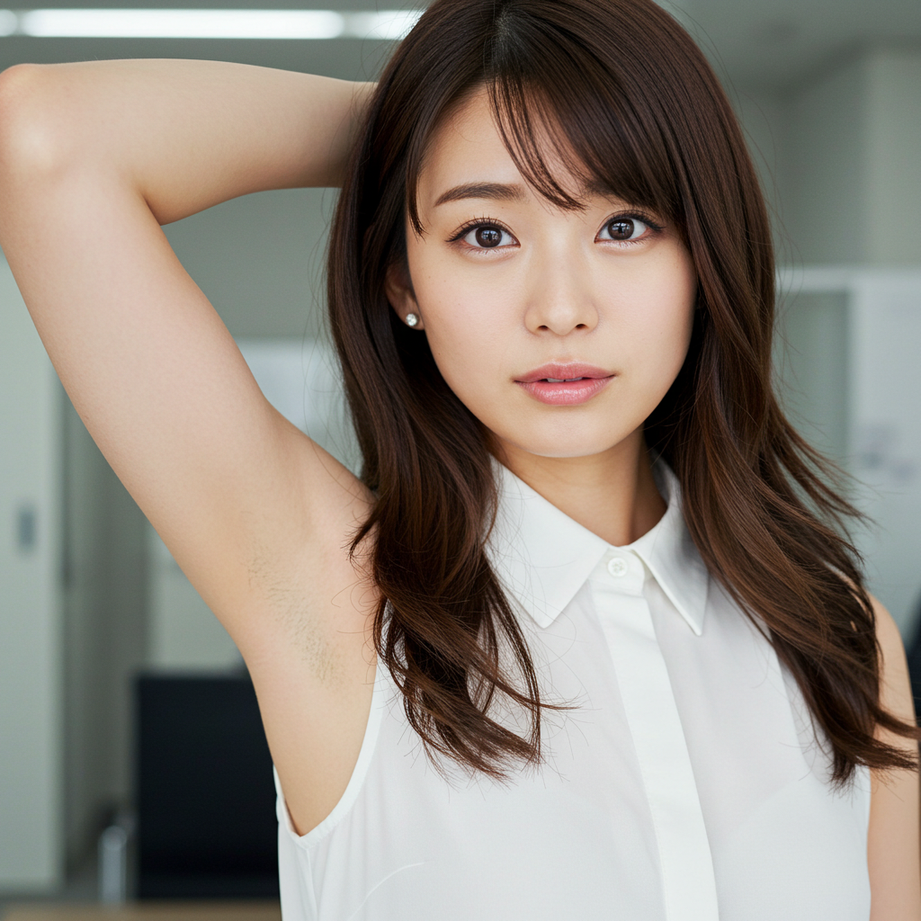 【AI腋フェチ画像】ImageFXで生成した女優のようなAI美女の腋