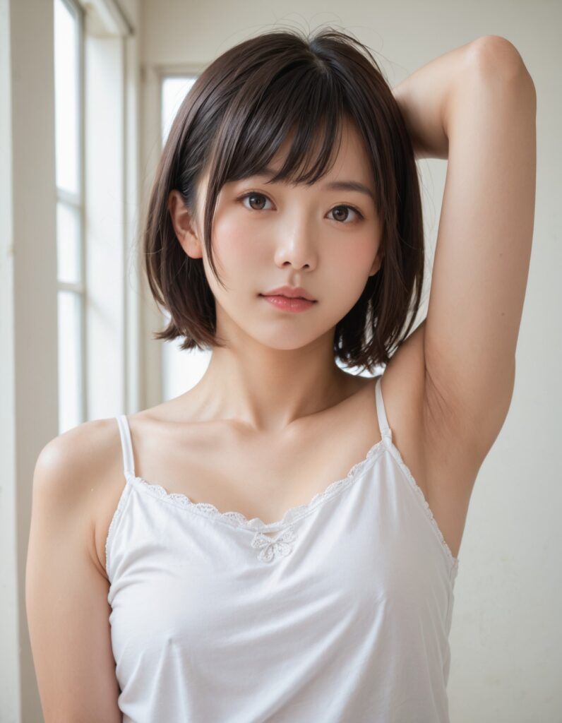 【AI腋フェチ画像】かわいいAI美女が腕を上げて腋を見せてくれる Part14
