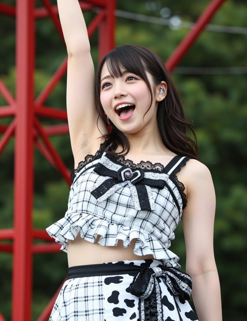 【AI腋フェチ画像】AIアイドルのライブで腋を見る
