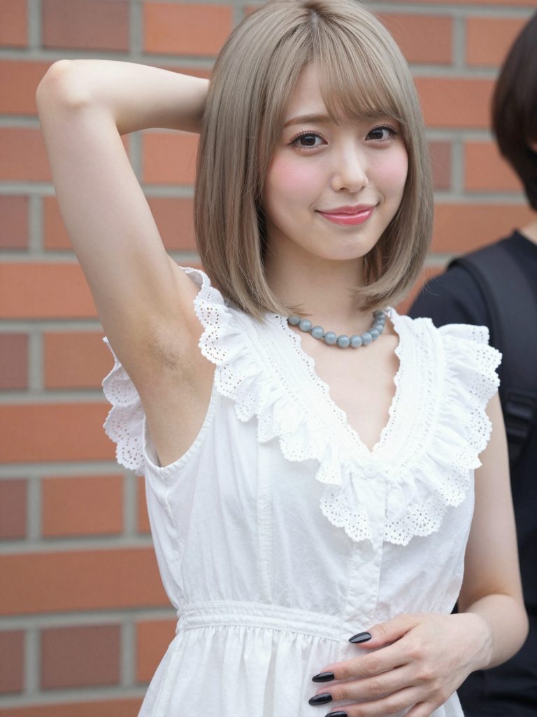 【AI腋フェチ画像】アッシュブロンドのAIアイドルの腋