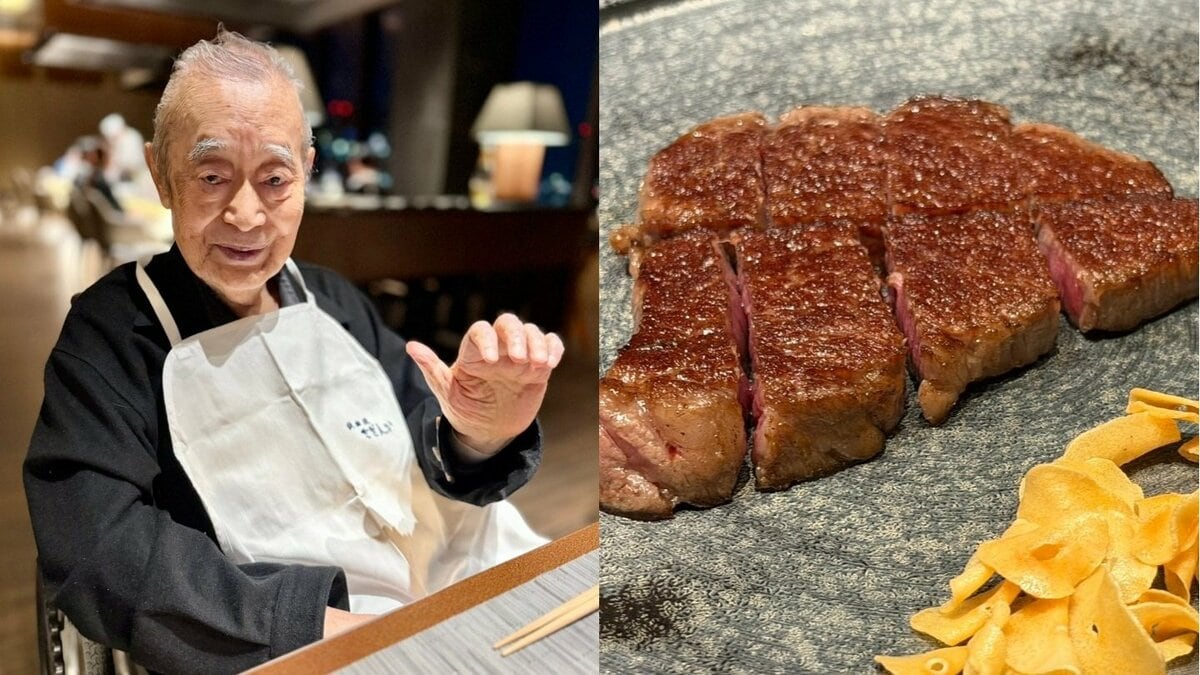 97歳ドクター中松、正月からガチ筋トレ→分厚ステーキを岩塩で豪快に！「美味なるかな」の衝撃写真