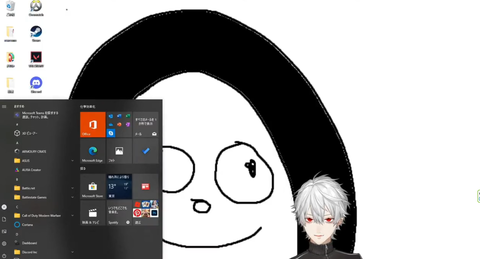 誤ってデスクトップを晒したにじさんじライバー：えっ・・・(/ω＼)キャー、見んなよ！