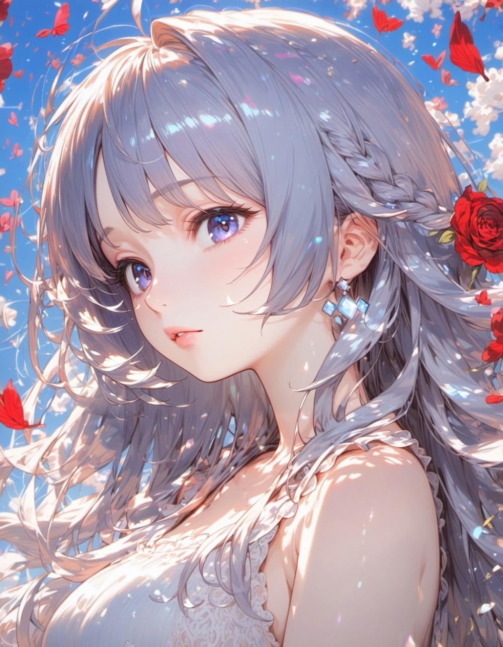 【AIイラスト】銀髪の女の子のAI画像まとめ【アニメ調】 Part 5