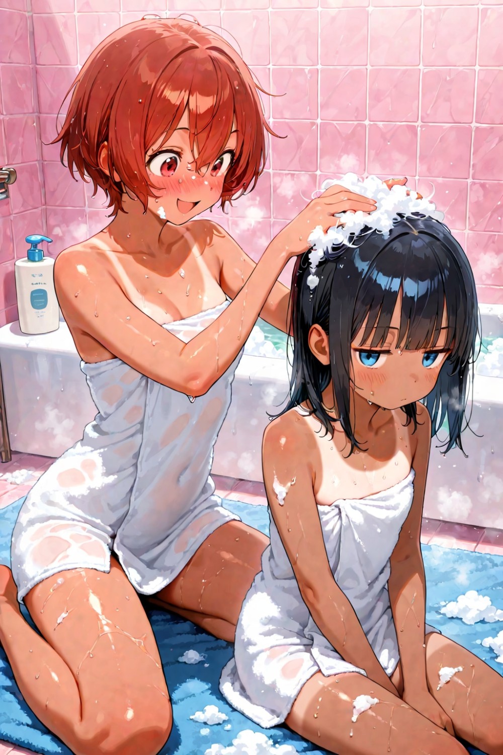 【AIイラスト】風呂に入っている女の子のAI画像まとめ【アニメ調】 Part 2