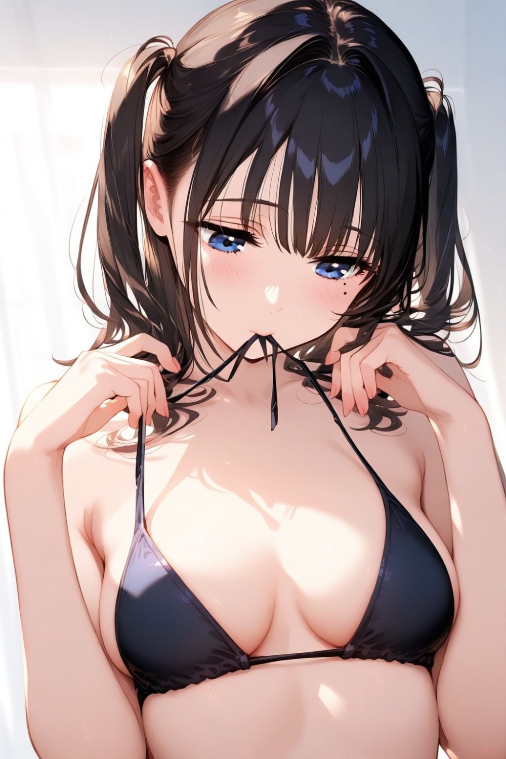 【AIイラスト】黒ビキニを着た女の子のAI画像まとめ【アニメ調】 Part 2