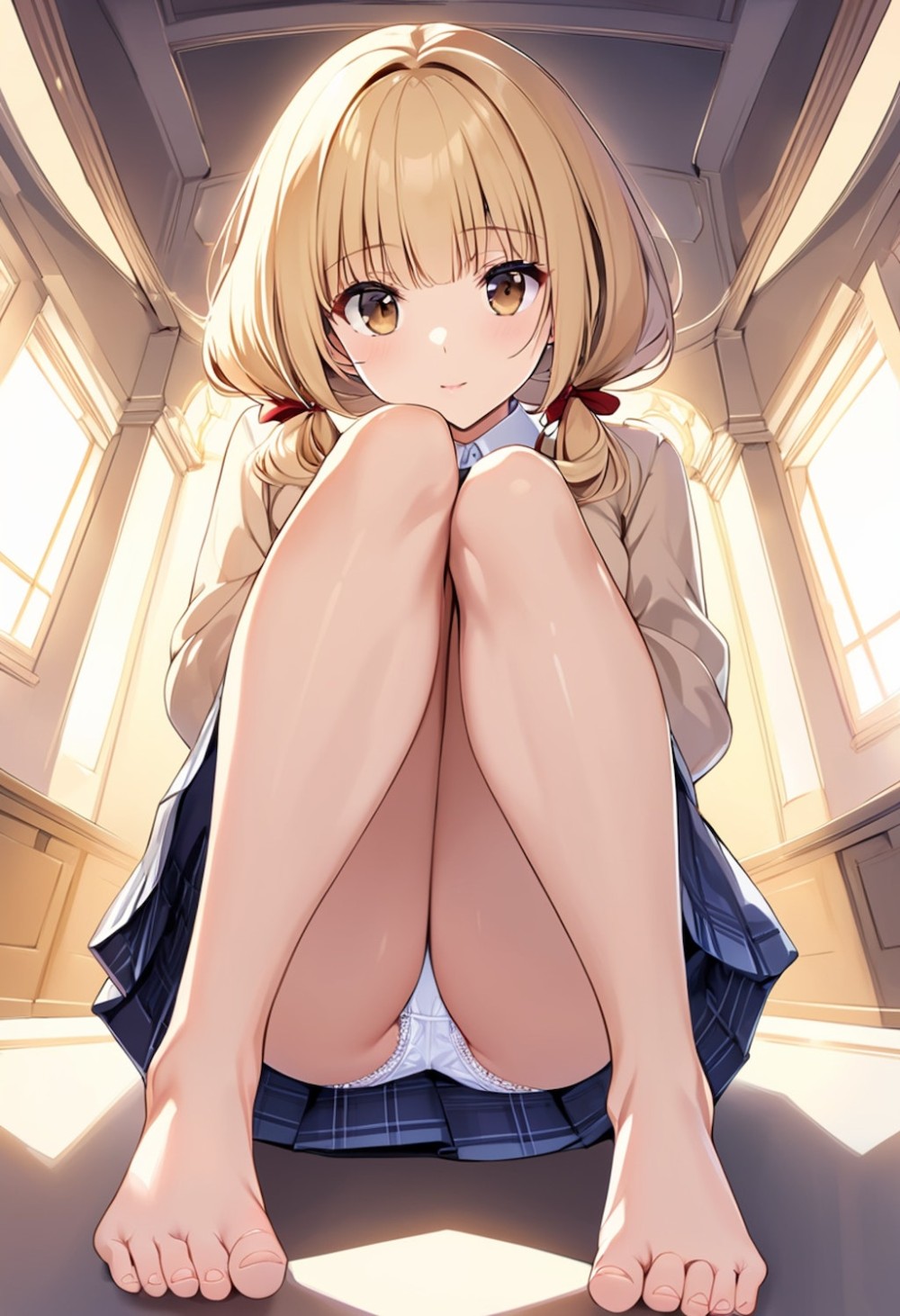 【AIイラスト】パンチラしてる女の子のAI画像まとめ【アニメ調】 Part 4