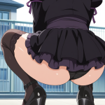 【エロ画像】マゼンタくせ毛ショートむっちり×バック・後背位_AI_アニメエロ画像