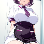 【エロ画像】金ピンク髪ショートむっちり×ナース服_AI_アニメエロ画像