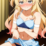 【エロ画像】グラデーション金ピンクウェーブ×くぱぁ・大開脚_AI_アニメエロ画像