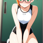 【エロ画像】オレンジ髪ツーブロック長身×手縛り・拘束_AI_アニメエロ画像