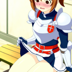 【エロ画像】茶髪ポニーテール細身×野外露出_AI_アニメエロ画像