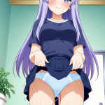 【エロ画像】紫髪ロングストレート細身×バイブ責め_AI_アニメエロ画像