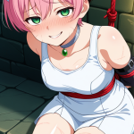 【エロ画像】ピンク髪刈り上げショート巨乳×縛り・拘束_AI_アニメエロ画像