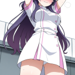 【エロ画像】紫髪ハーフアップ巨乳×美少女エロ_AI_アニメエロ画像