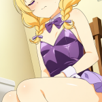 【エロ画像】金髪ツインおさげ長身貧乳×オナニー・自慰_AI_アニメエロ画像