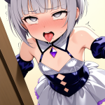 【エロ画像】銀髪刈り上げショート貧乳×アヘ顔・イキ顔_AI_アニメエロ画像