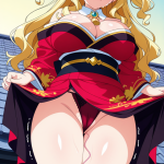 【エロ画像】ピンク金グラデーションウェーブ×バイブ責め_AI_アニメエロ画像