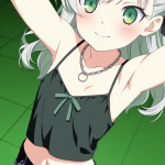【エロ画像】グレーハーフアップグラマラス×貧乳・微乳_AI_アニメエロ画像