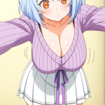 【エロ画像】青髪アップ長身貧乳×巨乳・爆乳_AI_アニメエロ画像