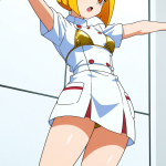 【エロ画像】金髪外ハネボブグラマラス×ナース服_AI_アニメエロ画像