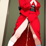 【エロ画像】グラデーションショート巨乳むっ×おしっこ・放尿_AI_アニメエロ画像