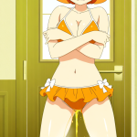 【エロ画像】オレンジ外ハネボブグラマラス×おしっこ・放尿_AI_アニメエロ画像