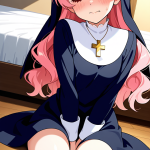 【エロ画像】グラデーションウェーブロング高×オナニー・自慰_AI_アニメエロ画像