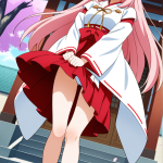 【エロ画像】桜色アップ細身長身×野外露出_AI_アニメエロ画像
