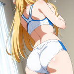 【エロ画像】金髪ロング長身貧乳×美少女エロ_AI_アニメエロ画像