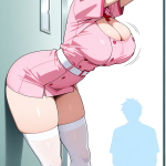 【エロ画像】紺色ツインテールスレンダー×巨乳・爆乳_AI_アニメエロ画像