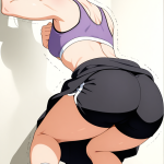 【エロ画像】紫髪お団子スポーティー筋肉質×美少女エロ_AI_アニメエロ画像
