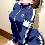 【エロ画像】茶髪外ハネボブ巨乳×アヘ顔・イキ顔_AI_アニメエロ画像