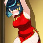 【エロ画像】水色ボブ巨乳むっちり×縛り・拘束_AI_アニメエロ画像