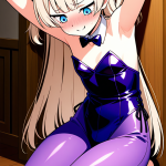 【エロ画像】プラチナ髪ロング貧乳長身×手縛り・拘束_AI_アニメエロ画像