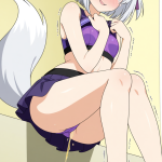 【エロ画像】銀髪外ハネボブ巨乳むっちり×おしっこ・放尿_AI_アニメエロ画像