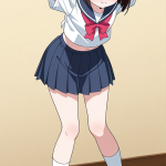 【エロ画像】茶髪ボブむっちり制服×貧乳・微乳_AI_アニメエロ画像