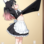 【エロ画像】グラデーション髪ハーフアップ貧×貧乳・微乳_AI_アニメエロ画像