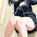 【エロ画像】銀髪サイドテール細身長身×美少女エロ_AI_アニメエロ画像