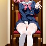 【エロ画像】ピンク髪サイドテール巨乳むっち×オナニー・自慰_AI_アニメエロ画像