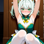 【エロ画像】白髪ハーフアップグラマラス×縛り・拘束_AI_アニメエロ画像