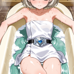 【エロ画像】プラチナ短髪むっちり小柄×お風呂・入浴_AI_アニメエロ画像