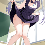 【エロ画像】グレー髪ロールツインテール貧乳×バイブ責め_AI_アニメエロ画像