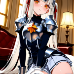 【エロ画像】白髪ロング小柄むっちり×ニーソ・絶対領域_AI_アニメエロ画像