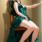 【エロ画像】茶髪ウェーブロンググラマラス×オナニー・自慰_AI_アニメエロ画像
