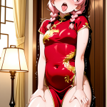 【エロ画像】ピンク髪ツインおさげむっちり×アヘ顔・イキ顔_AI_アニメエロ画像