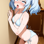 【エロ画像】水色ツインテール長身スレンダー×アヘ顔・イキ顔_AI_アニメエロ画像