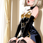 【エロ画像】プラチナボブグラマラス魔法少女×アヘ顔・イキ顔_AI_アニメエロ画像