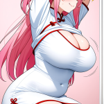 【エロ画像】ピンク髪セミロング巨乳×巨乳・爆乳_AI_アニメエロ画像