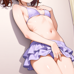 【エロ画像】紫髪ロールツインテール貧乳×オナニー・自慰_AI_アニメエロ画像