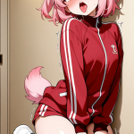 【エロ画像】桜色サイドテール小柄むっちり×アヘ顔・イキ顔_AI_アニメエロ画像